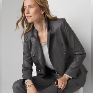 NWT WHBM Coated Denim Studio Blazer